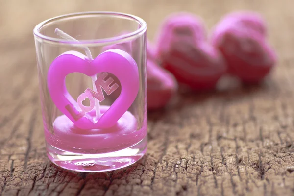 Heart shaped candles - Stock Image — Stock Photo, Image