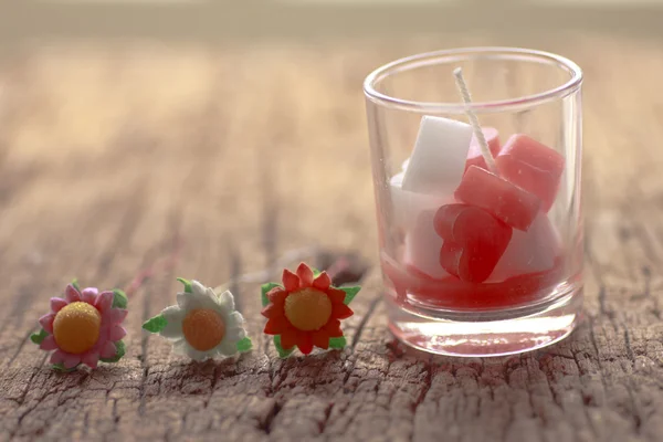 Heart shaped candles - Stock Image — Stock Photo, Image