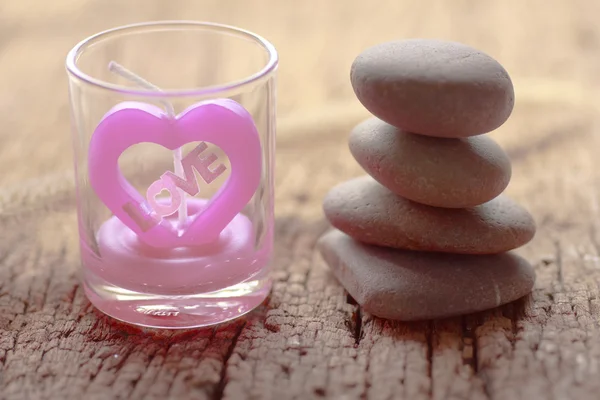 Heart shaped candles - Stock Image — Stock Photo, Image
