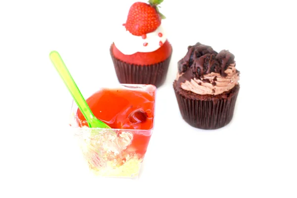 Cupcake con fresa - Stock Image — Foto de Stock