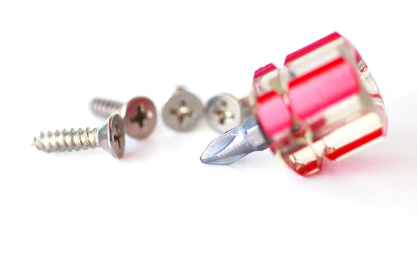 Screws and screwdriver - Stock Image — Stock Photo, Image