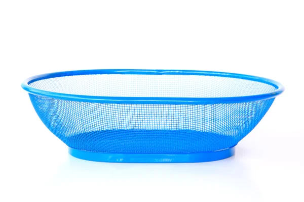 Blue basket on a white background - Stock Image — Stock Photo, Image