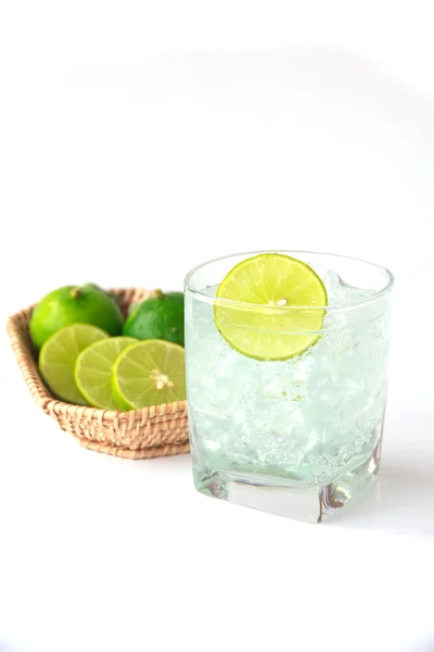 Glass of water with lemon and mint - Stock Image — Stock Photo, Image