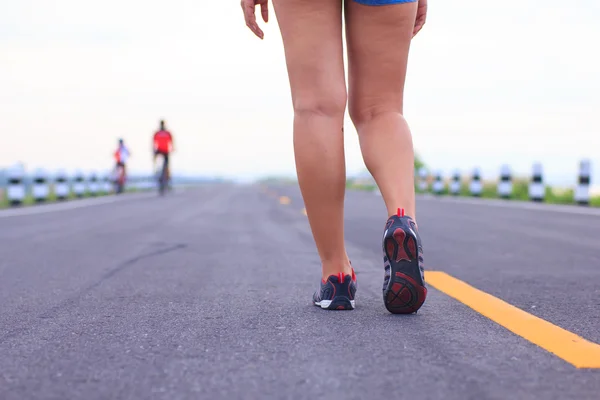 Stock Photo - athlete running sport feet on trail healthy lifest — Stock Photo, Image