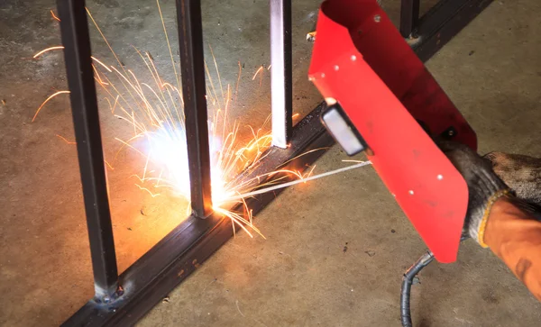 Worker welding - Stock image — Stock Photo, Image