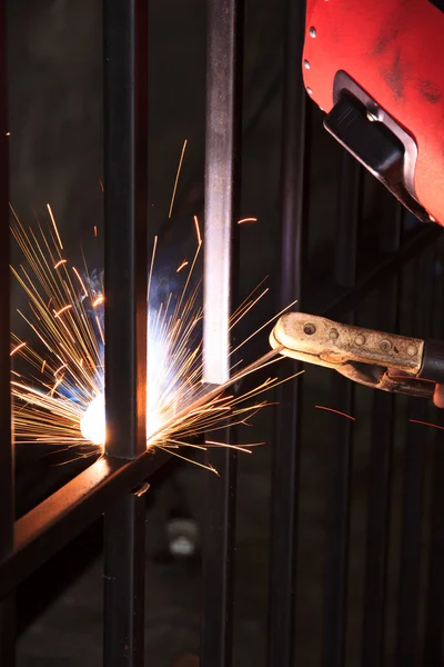 Worker welding - Stock image — Stock Photo, Image