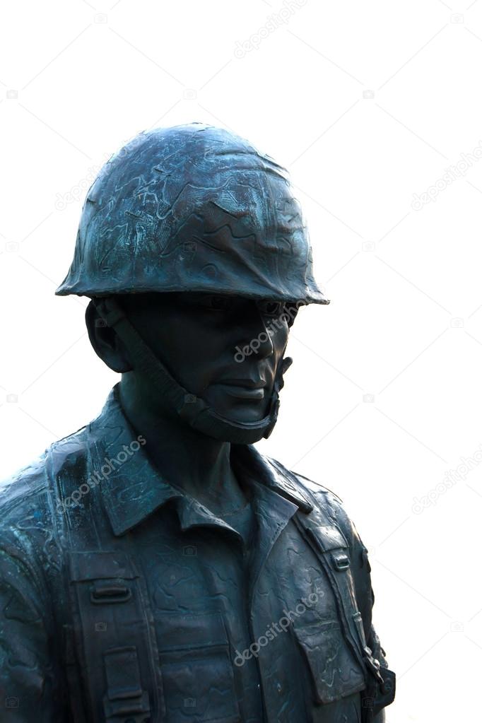 Stock Photo - cut out statue of soldier, can be used on any mili