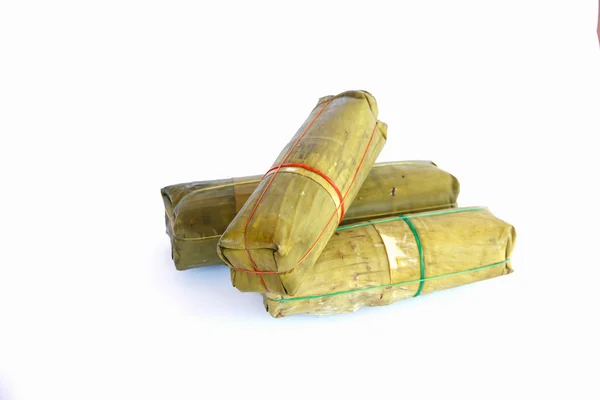 Foto de stock - Embalaje de hojas de plátano para vietnamitas al vapor — Foto de Stock