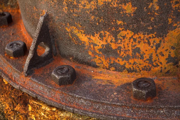 Stock Photo - Old rusty metal nut on iron water valve — Stock Photo, Image