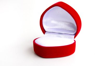 Hazır Fotoğraf - boş kırmızı elmas yüzük kutusu üzerinde beyaz backg izole