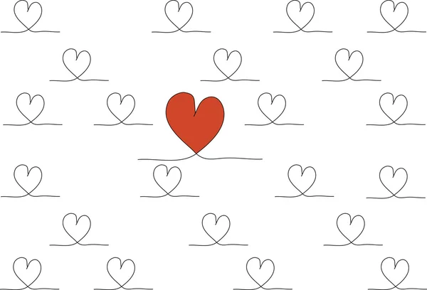 Ручной рисунок стильных любовных сердец — стоковое фото