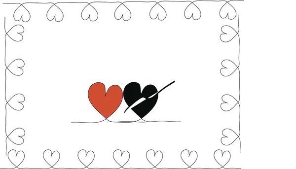 Stock-photo Modèle de coeur d'amour élégant dessiné à la main — Photo