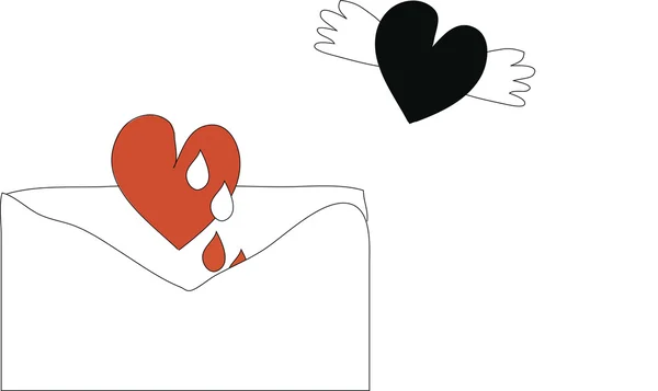 ストック フォトの手描き下ろしのスタイリッシュな愛心パターン — ストック写真