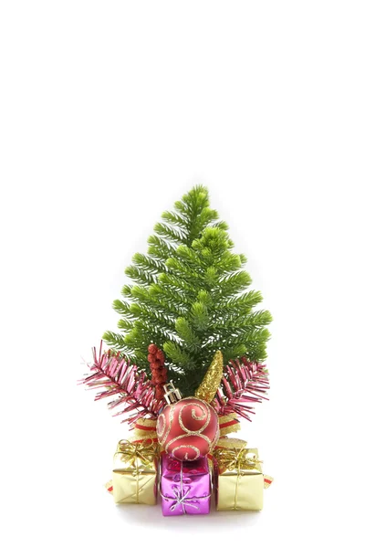 Stock Photo composition with Christmas  fir branches isolated on white background — Stock Photo, Image