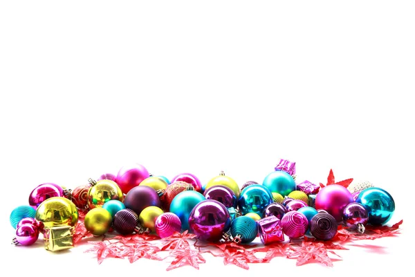 Akcií fotografie Vánoční pozadí s míčky a dekorace — Stock fotografie