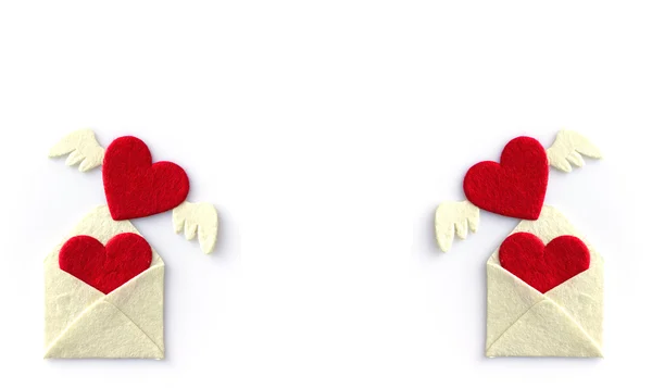 Fondo del Día de San Valentín con corazones de papel rojo —  Fotos de Stock
