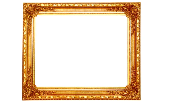 Foto stock: A moldura de ouro antigo no fundo branco — Fotografia de Stock