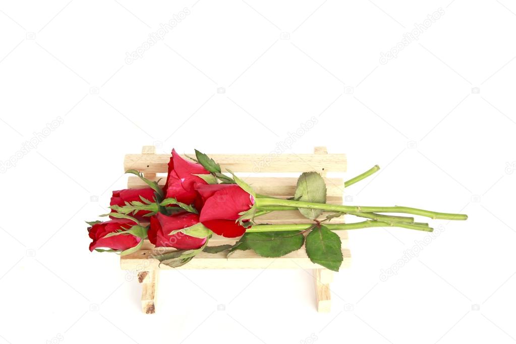 Stock Photo red roses in  vase isolated on white background