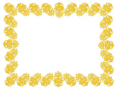 Altın Çerçeve, beyaz bir arka plan üzerinde heykel formu