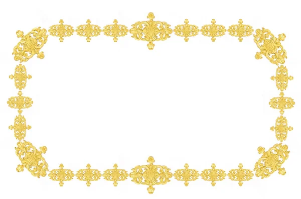 Altın Çerçeve, beyaz bir arka plan üzerinde heykel formu — Stok fotoğraf