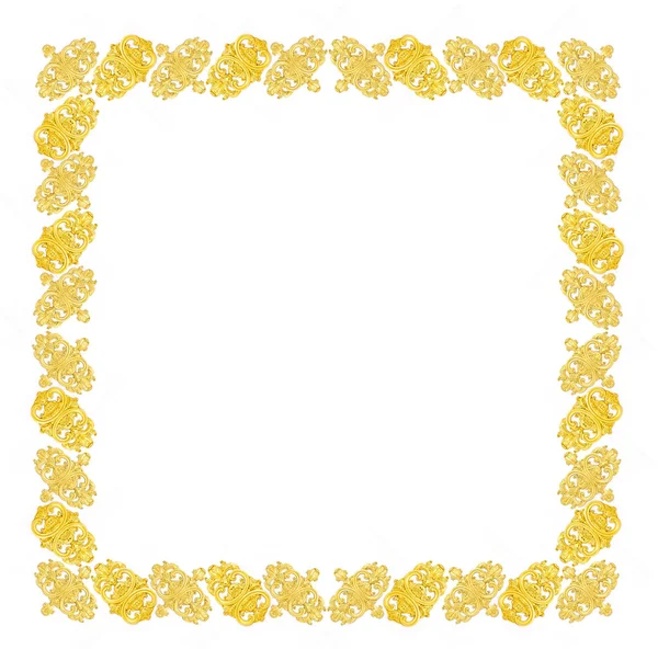 黄金的框架，在白色背景上的雕塑形式 — 图库照片