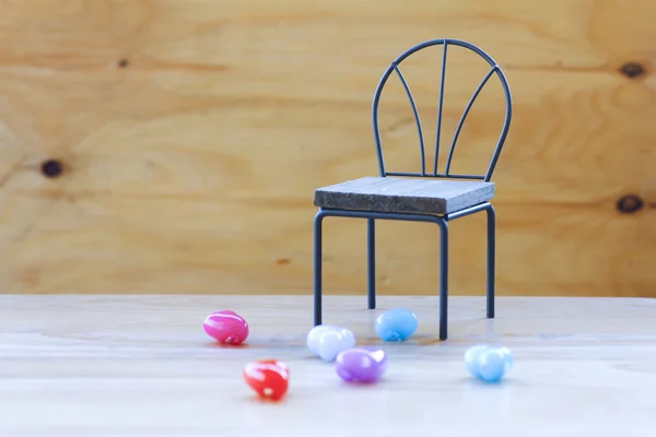 Stock Photo Vintage chair on the wooden background — Stock Photo, Image