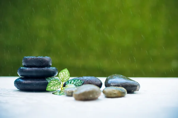 Spa stones with water drops — Stock Photo, Image