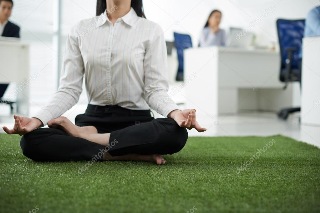 Business woman meditating