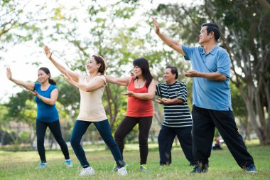 people practicing Tai Chi clipart