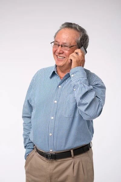 Veselý muž, mluvil na telefonu — Stock fotografie