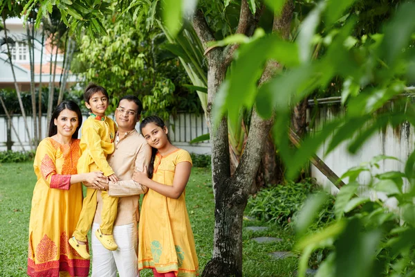 Family in national costumes — Stock Photo, Image
