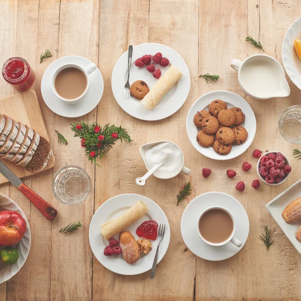 Pequeno-almoço servido para dois — Fotografia de Stock