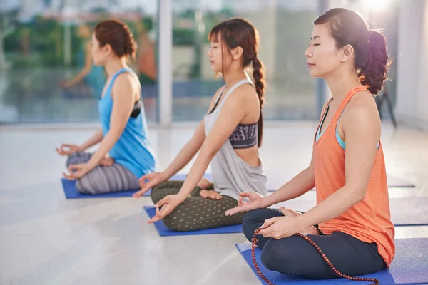 Sportiga kvinnor i yogaklass — Stockfoto