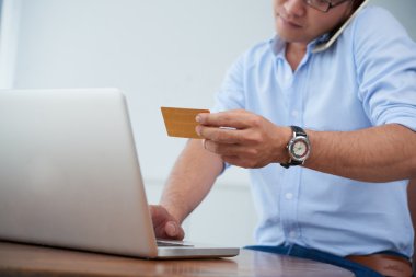 Man paying with credit card