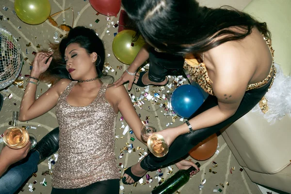 Woman fainted at the party — Stock Photo, Image