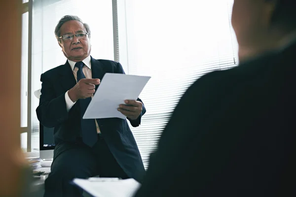 Advokat konsulttjänster client i office — Stockfoto