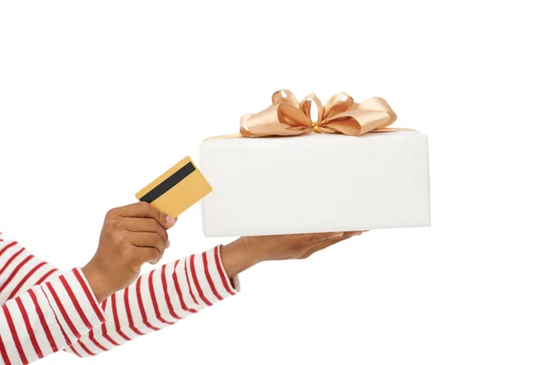 Man holding big gift box — Stock Photo, Image