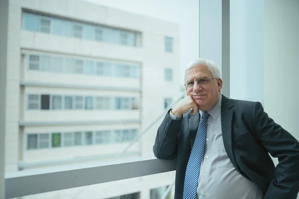 Empresário de pé na janela — Fotografia de Stock