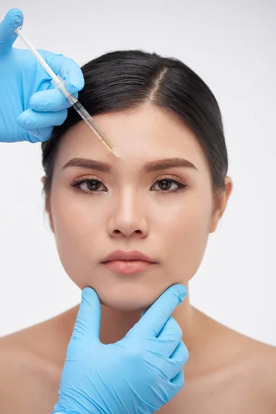 Woman Getting Filler Injection — Stock Photo, Image