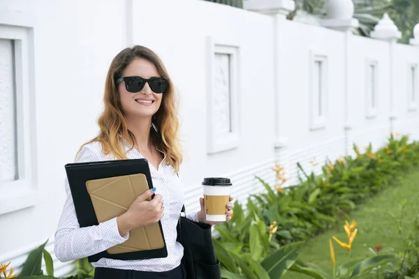 Happy Elegant Female Entrepreneur — Stock Fotó