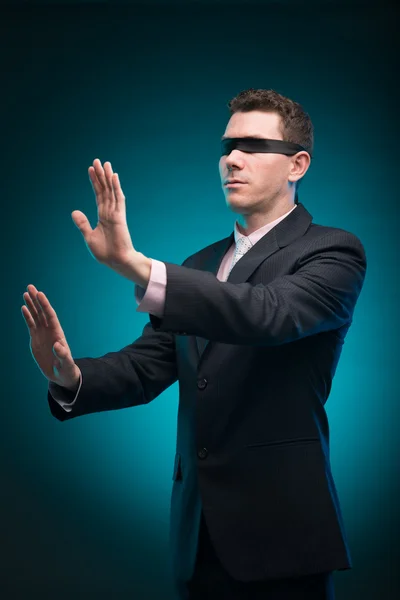 Blindfolded businessman — Stock Photo, Image