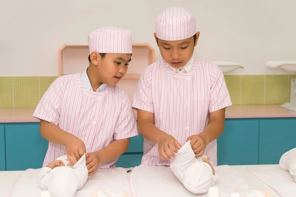 Little male nurses — Stock Photo, Image