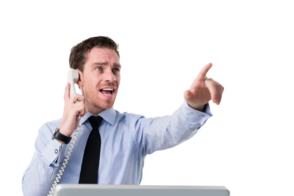 Stock broker talking on the phone — Stock Photo, Image