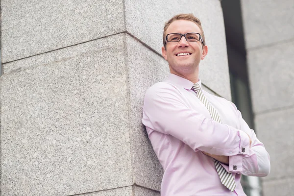 Smiling confident businessman — Stock Photo, Image