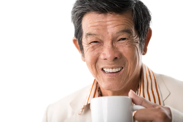 Vietnamese man drinking tea — Stock Photo, Image