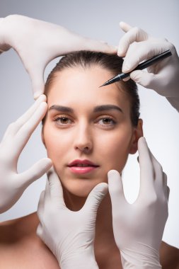 Woman before plastic surgery