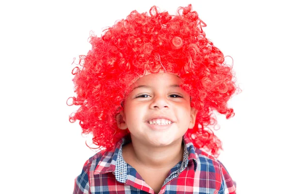 Boy in wig — Stock Photo, Image