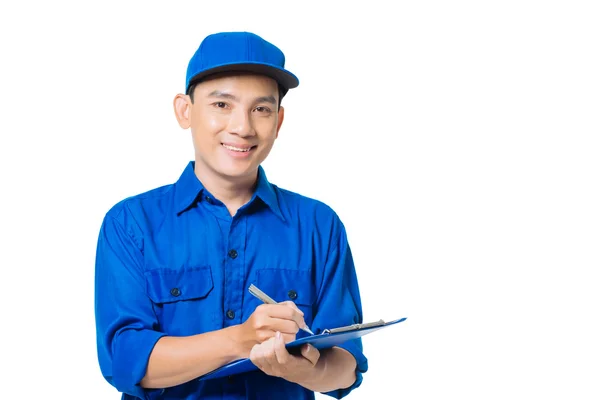 Asian delivery man — Stock Photo, Image