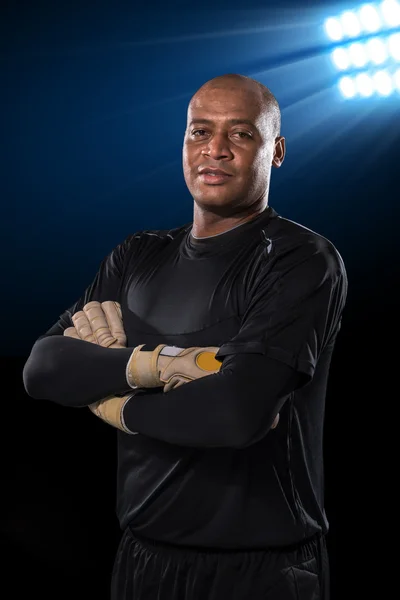 Confident goalkeeper Stock Photo