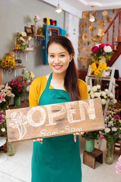 Välkommen till flower shop! — Stockfoto